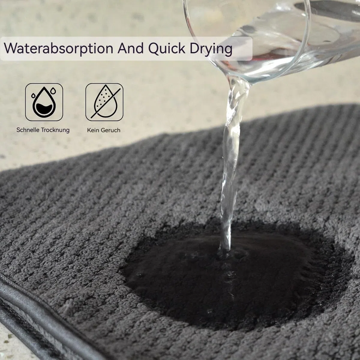 KinHwa Mikrofaser Gästehandtücher Handtücher 30x50cm, Weiche Saugstark Gästetücher mit Aufhängeschlaufe, Schnelltrocknend Waschlappen Saugfähig für Bad, Spa, Fitnessstudio 10 Pack Dunkelgrau