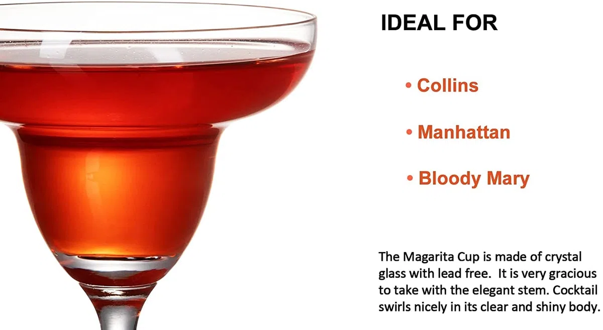 Margarita-Gläser, 2er-Set – Margarita-Cocktailgläser – klare Gläser zum Trinken von Martinis, Manhattans, Wodka, Gin und Cocktails (6 oz)