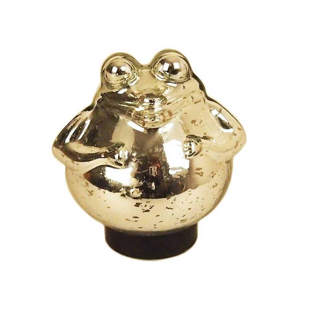 Bollweg Schwimm-Frosch klein Maße 9cm x 10cm in Silber/glänzend aus Glas