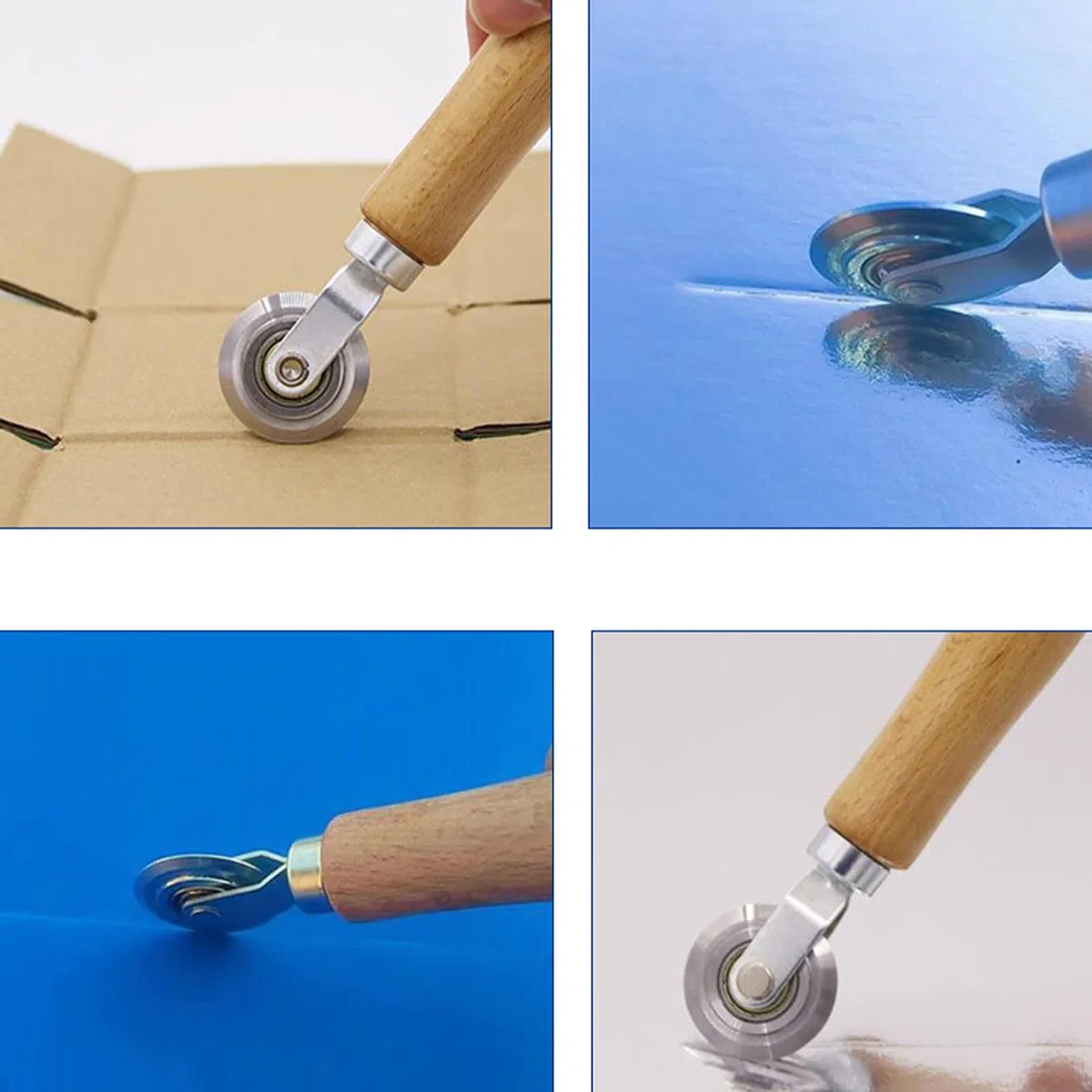 Nähkopierrad – Manuelle Falzrolle, Hohlpappe, manuelle Falzlinie, Kalibrierungsfalzgerät, 0,5 mm + 1,2 mm, Papierfalzrad – vielseitiges ergonomisches Nadelspitzen-Falzwerkzeug für Hobby-Design