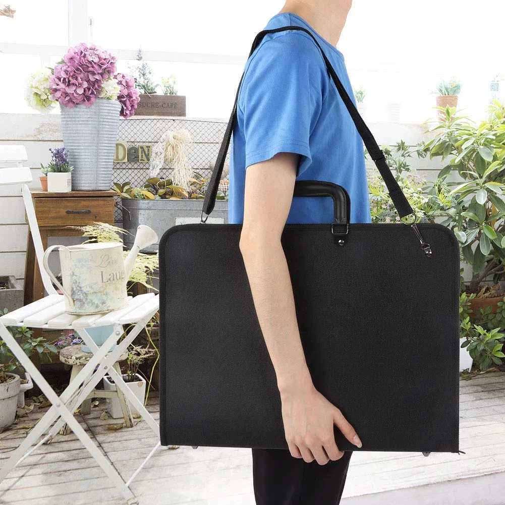 Tbest PVC Langable Malting Board-Tasche für A3 Zeichnung Skizzenbrettlagerung, Reißfeste Dokument Carry Case für Künstler, Schwarz