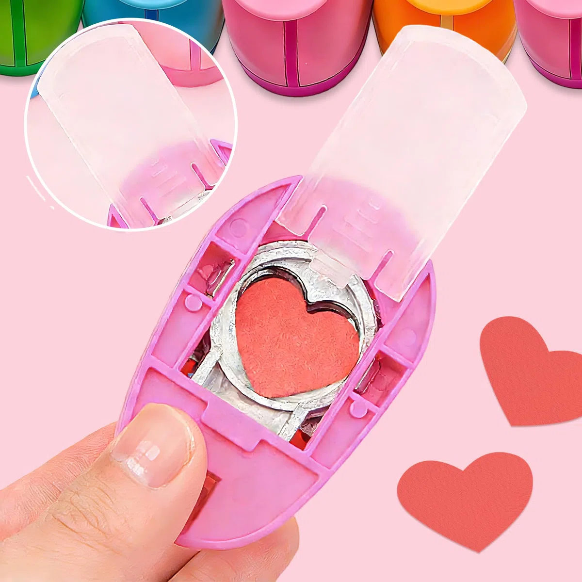 5 Stück Papier Stanzer Kinder, Ausstanzer Motivstanzer Groß Set, Papierstanzer Kinder Stanzen Motivlocher Enthält Orchideen Bonbon Fünfblättrige Blumen Kirschblüten und Herzmotive