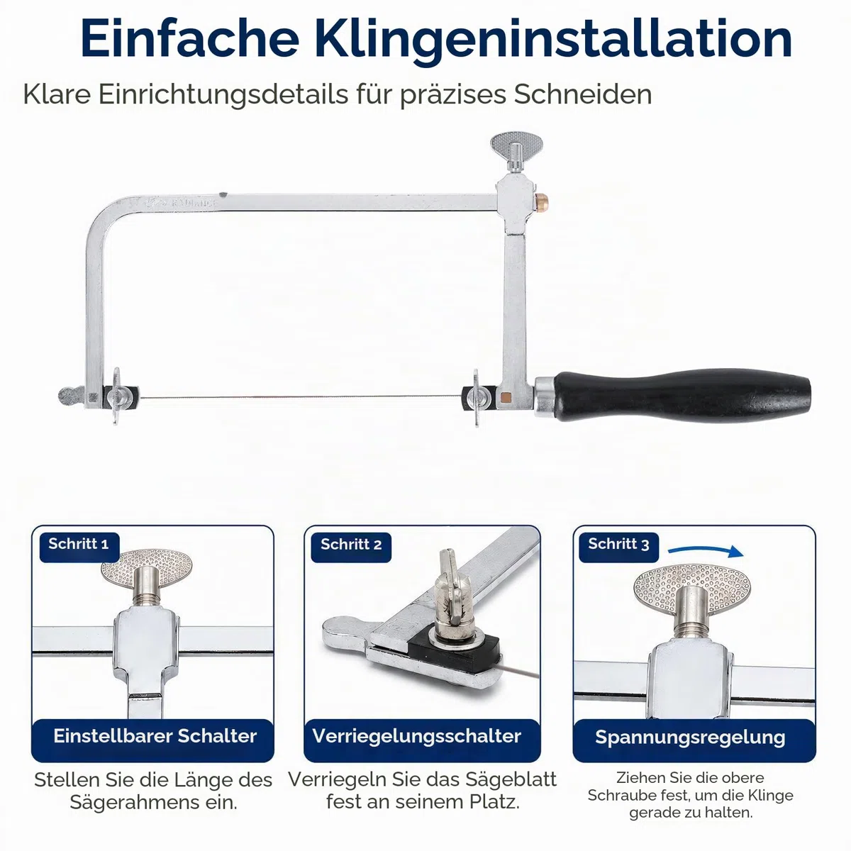 cnmade Juwelier 's Schwert Rahmen verstellbar mit 144 Klingen Profi Jewelry Making Kit