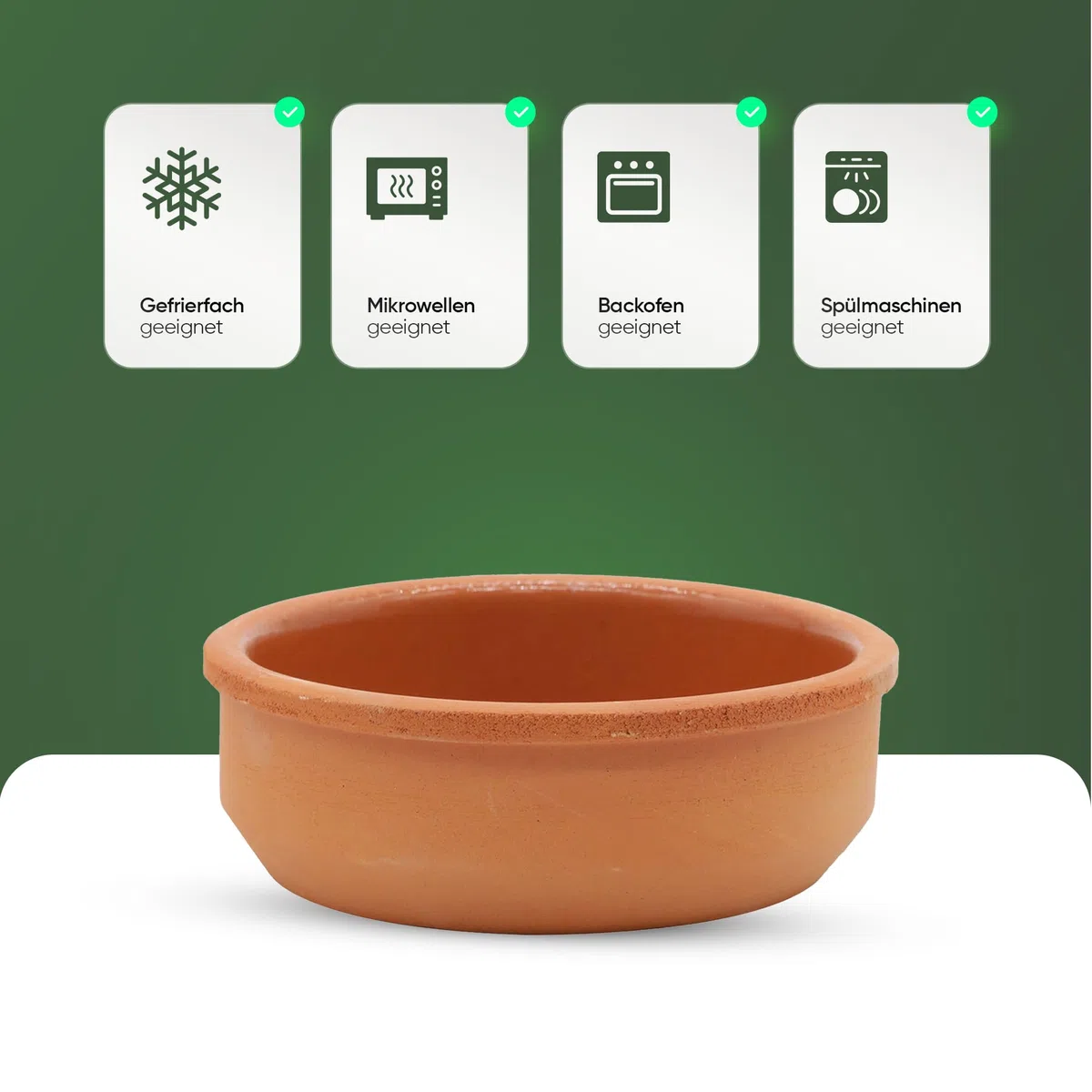 NORDIC SCHILLER Tonschüsseln, 250ml, 6er-Set, Handgefertigtes Terrakotta-Kochgeschirr, Braune Glasierte Tonschale für Ofengerichte Sütlaç und Güveç, Ideal für Servieren und Kochen