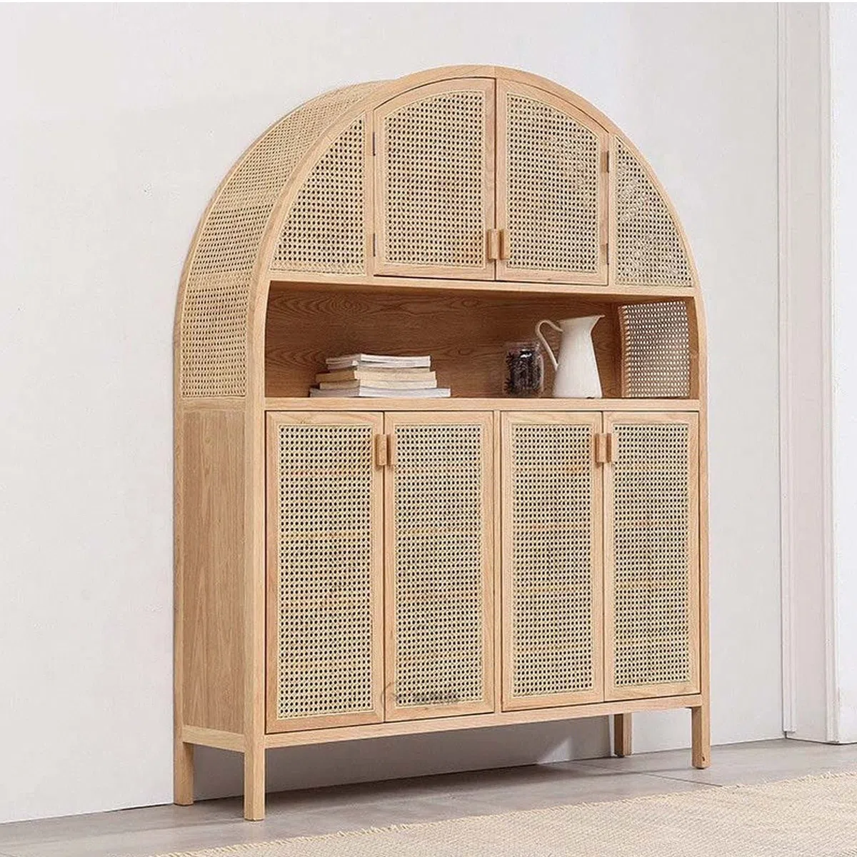 Rattan-Netz-Rolle, Rattan-Gurtbandrolle, PE Rattan-DIY-Projekte und -Dekorationen, Lampenschirme für Heimdekoration, Ständer, Schränke, Schiebewände, Heizkörper (Holzfarbe, 200 x 40cm)
