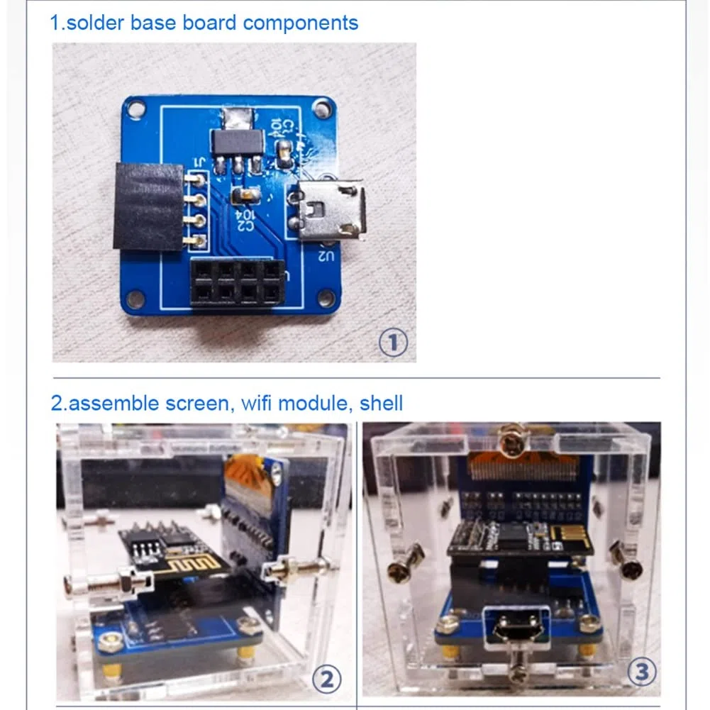 ESP8266 DIY Electronic Kit Mini Clock OLED Display mit DIY LöTprojekt