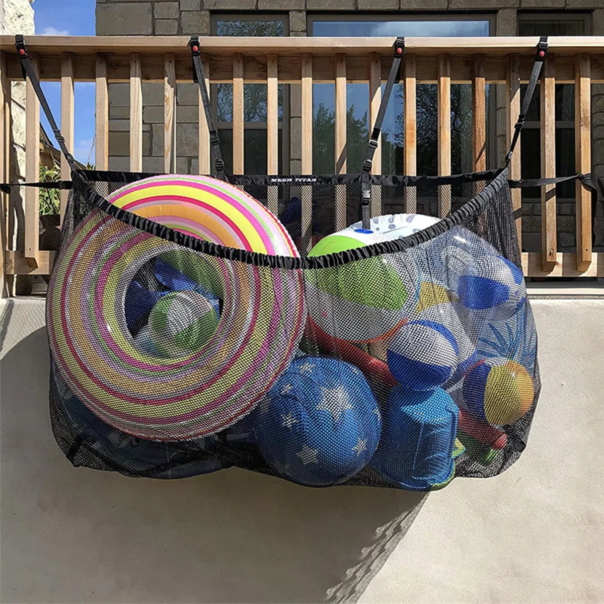 Faltbares Pool Aufbewahrungsnetz Groß, Polyester Hängenetz Tasche, Pool Organizer für Poolspielzeug, aufblasbare Gegenstände, Schwimmutensilien & Schwimmzubehör