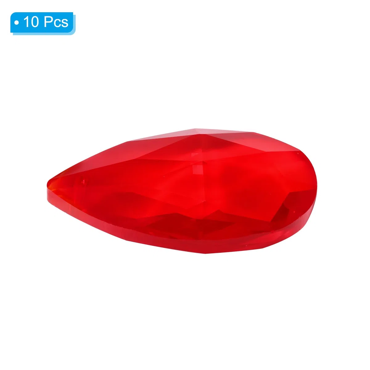PATIKIL Kristalle zum Aufhängen, K9 Kristall Anhänger Tropfenperlen, 10 Stück 38mm Kronleuchter Prismen Teile Hängende Perlen DIY Lampe für Kunsthandwerk Dekoration, Rot