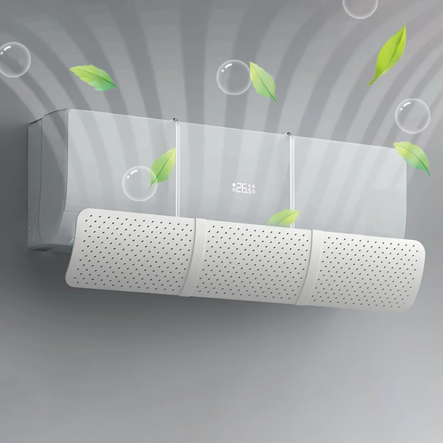Klimaanlage Windabweiser, Windabweiser für kalte Klimaanlage, Verstellbare Universal Einziehbare Klimaanlage Windschutz (Weiß)