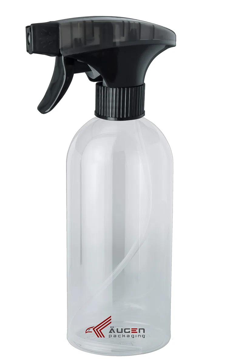 2 Stk a 500ml Sprühflasche | schwarz transparent Sprühkopf | Trigger | leer | Spray Bottle