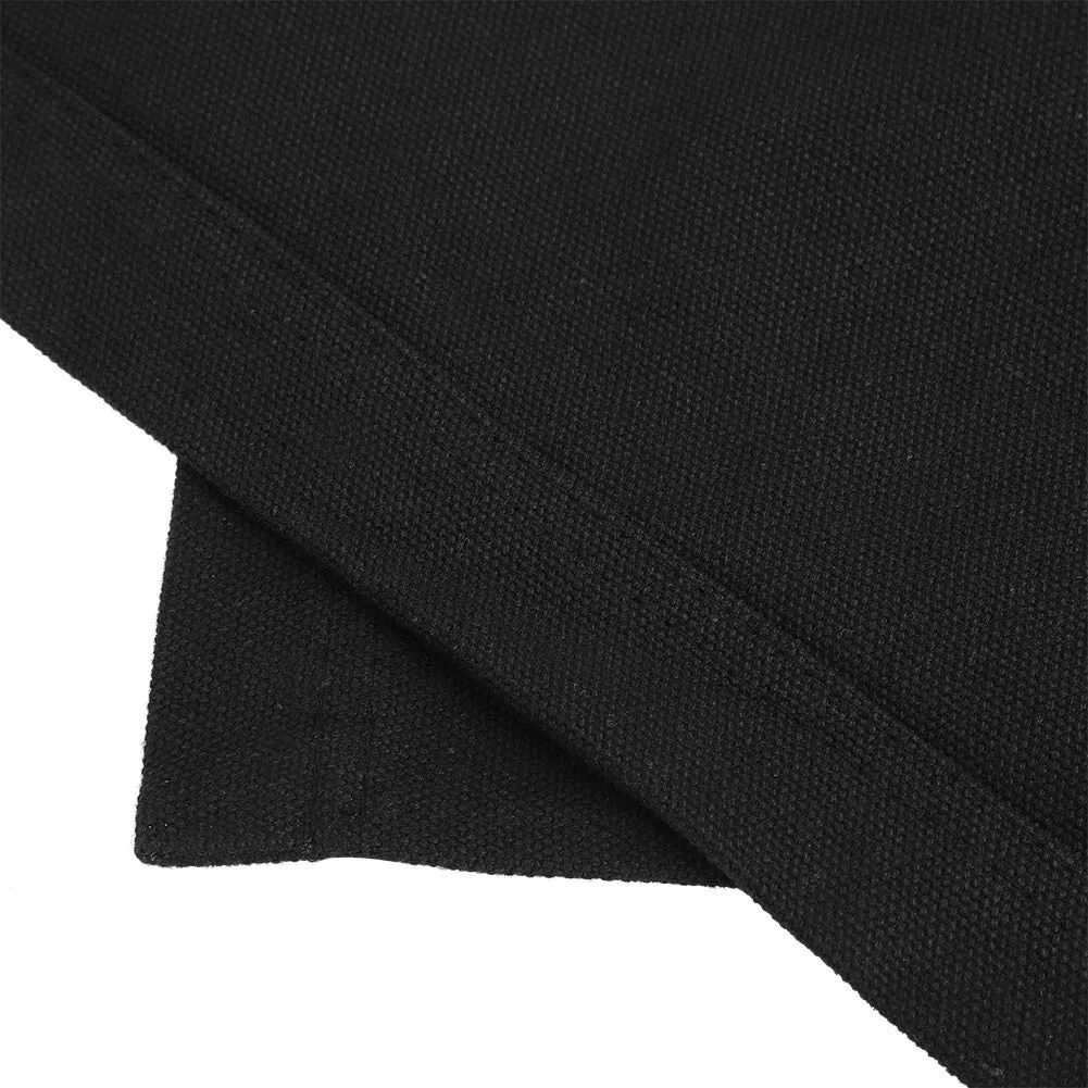 Ausla Direktorstuhl Ersatz-Sitzbezug Set, Schwarz, 2-teilig Leinwand Sitz und Rückenlehne mit Holzstab