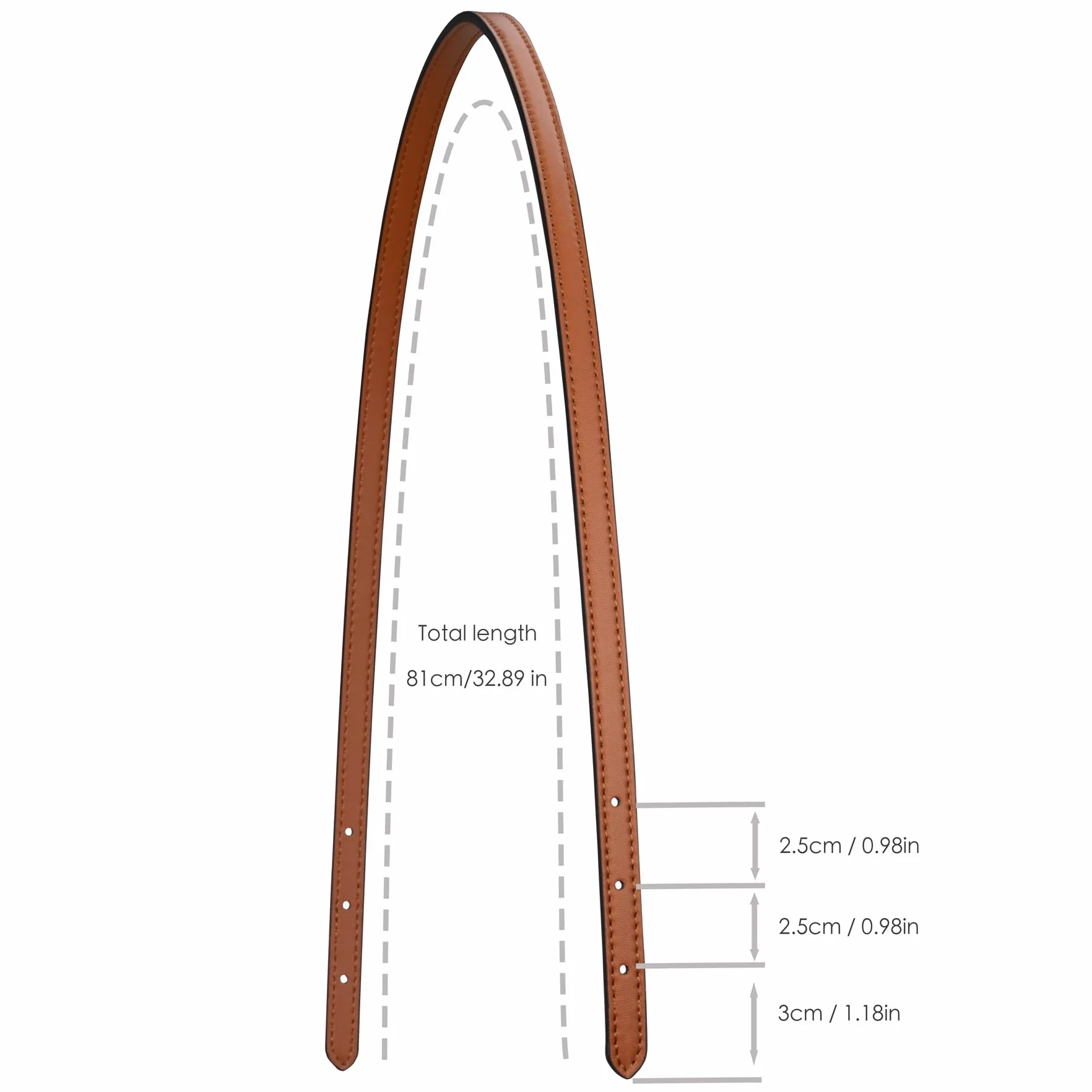 ALLZEDREAM Mikrofaser Leder Taschengurt Ersatz Tote Tasche Handtasche Schultergriffe 2 Stück, Braun, 1,8 cm