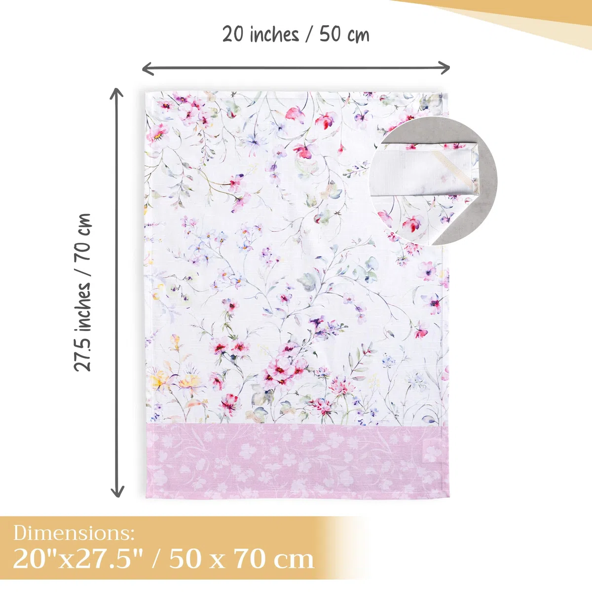 Maison d'Hermine Küchenhandtücher, 3er-Set, 100% Baumwolle, 70 x 50 cm, wiederverwendbar, saugfähig, mit Aufhängeschlaufe, ideal für Küche und Esszimmer,Frühjahr Sommer - Summer Floral