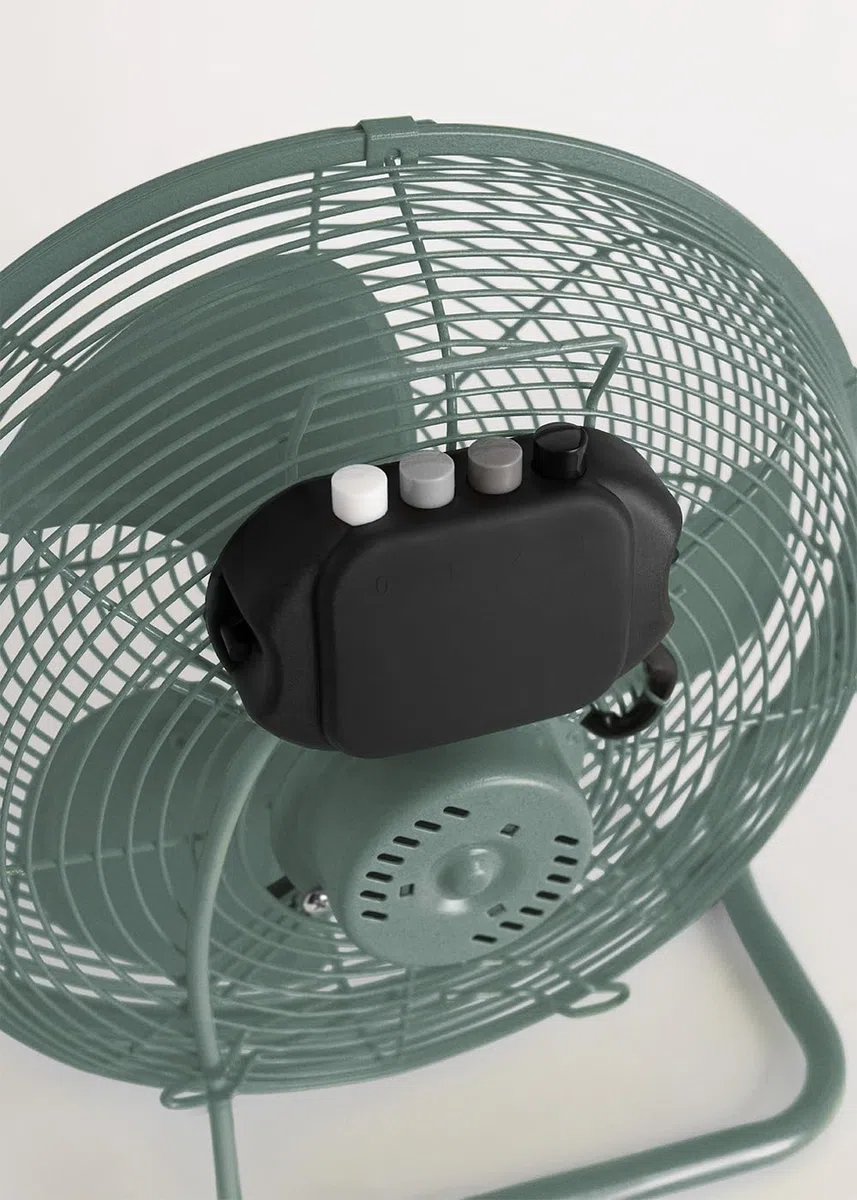 CREATE / AIR FLOOR RETRO/Industrieller Bodenventilator/Grün-Sage Ventilator, 16 Zoll, starker Luftstrom, 3 Geschwindigkeiten, leise, leicht, rutschfeste Standfüße