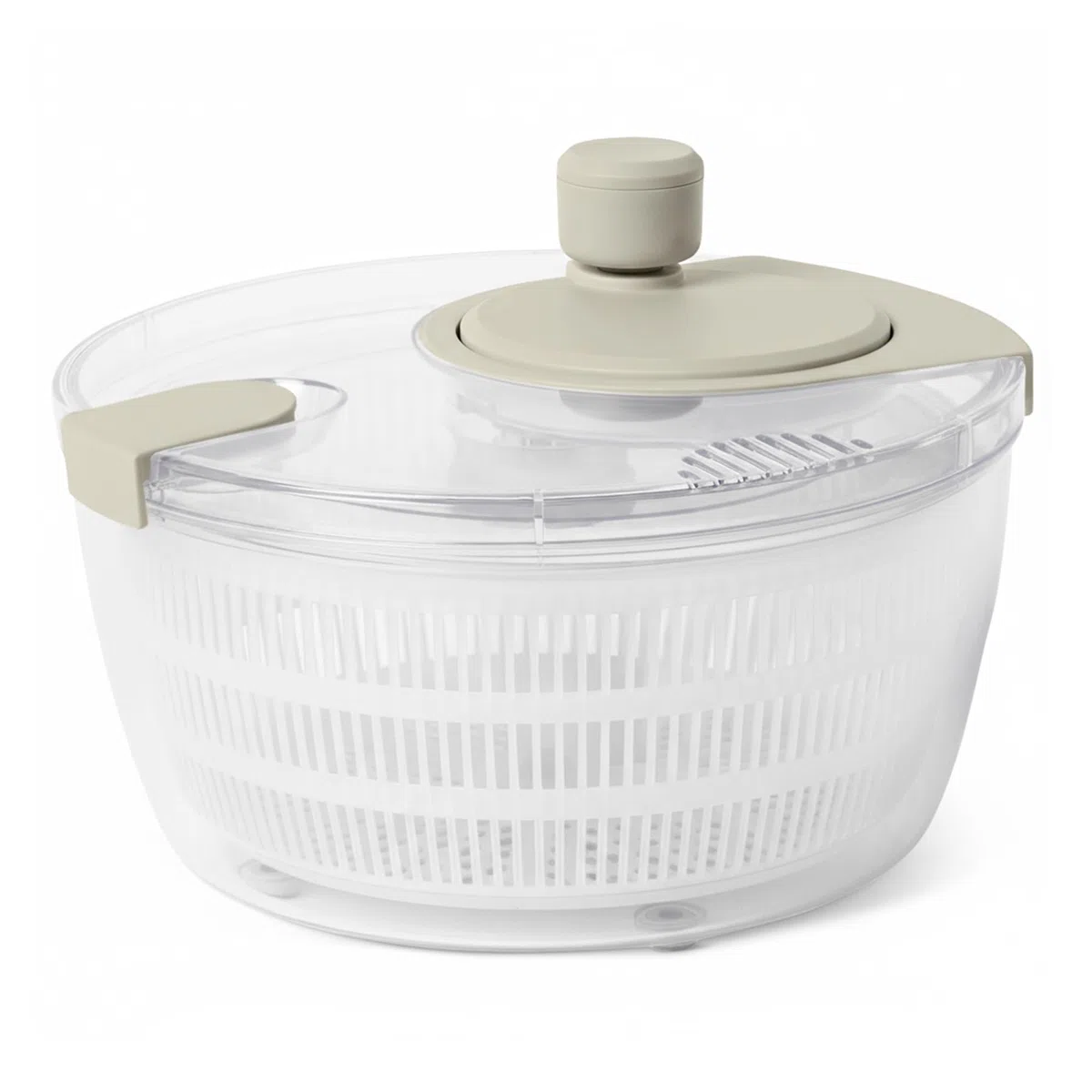 Amazon Basics Salatschleuder, BPA-frei, 4L, Leinengrau