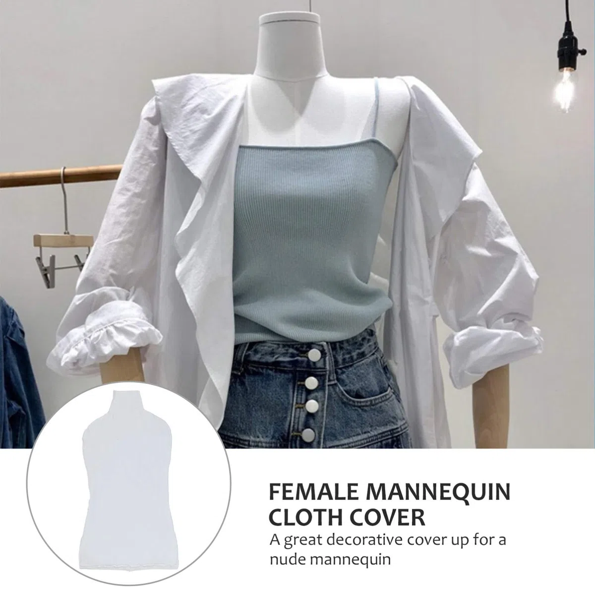 Scicalife Mannequin-Bezug- Weiblicher Mannequin-Stoffbezug mit Großer Elastizität- Baumwollstoffbezug für Mannequin-Körper (Mannequin Nicht Enthalten)