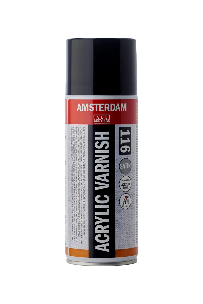 Amsterdam Protection - Acryl Firnis 116 Satin Sprühdose - 400 ml - Vergilbungsfreier Schutz für Acryl- & Ölgemälde