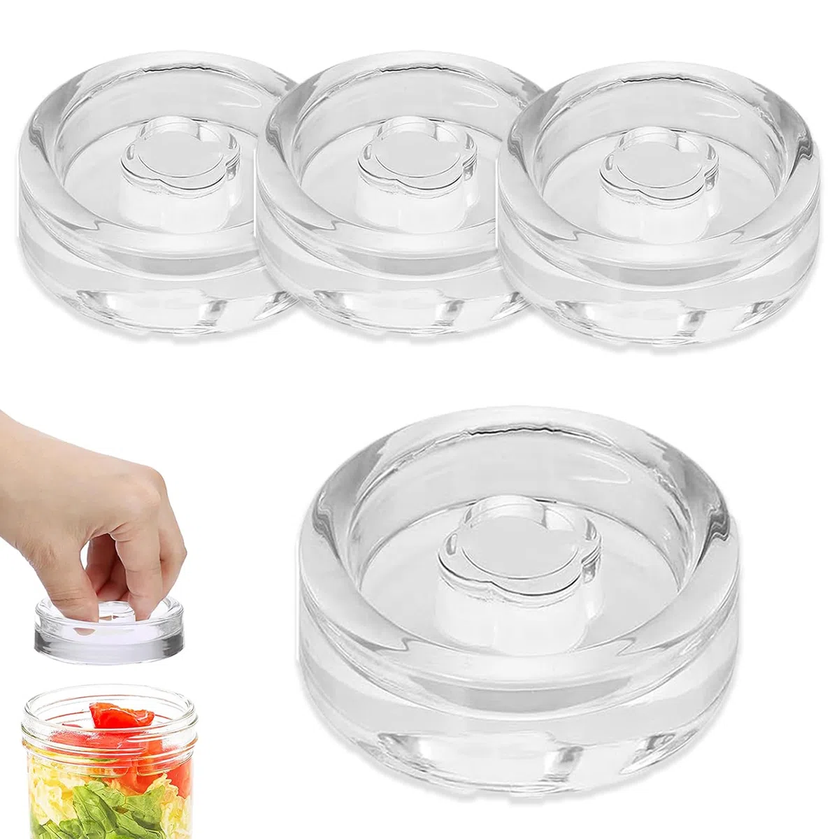 Fermentiergewichte, 4 Stück Fermentiergewichte, Vergärungsgewicht aus Kimchi Glas, Glas Gewichte zur Fermentation Ø 7cm/2,7in, Glasgewichte für Gärung mit Breiter Öffnung, Einmachgläser