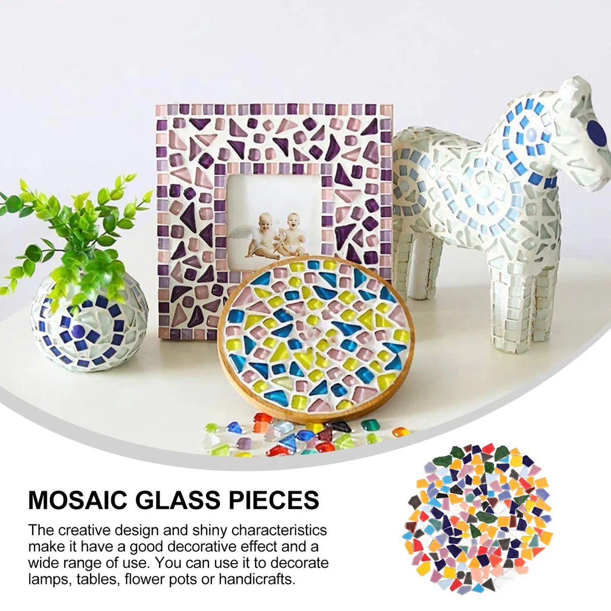 EXCEART 200G Bunte Keramik Mosaikfliesen UnregelmäßIge Mosaiksteine Zum Basteln Diy Mosaik Sortiment FüR Heimdekoration Garten Kunsthandwerk 1
