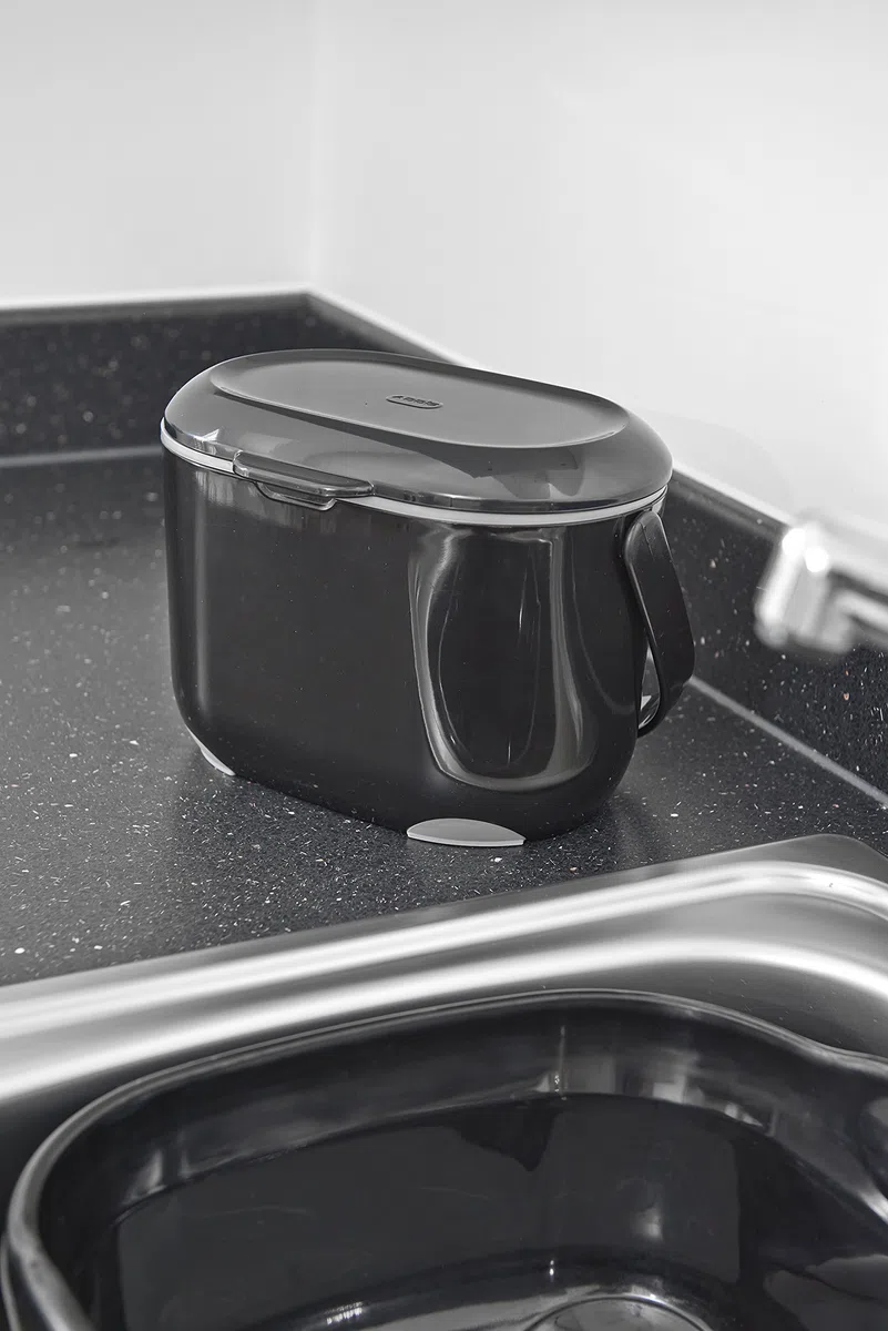 Addis Komposteimer für die Küche, 2,5 l, schwarz / grau, 2.5L