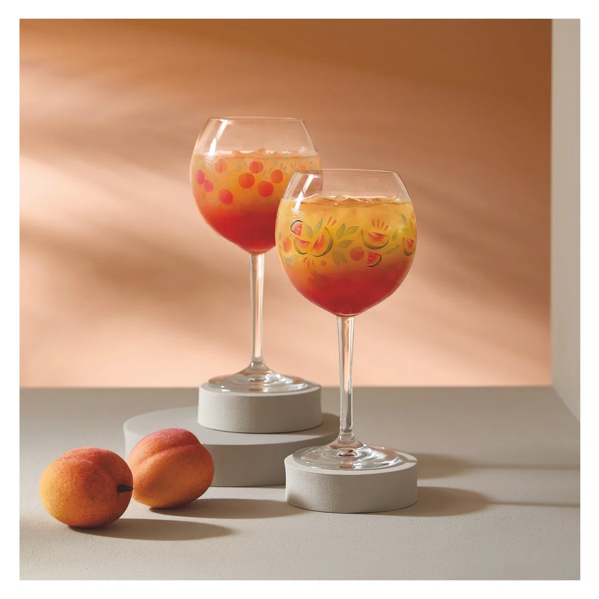 RITZENHOFF 6321001 Aperitif-Glas 500 ml - 2er-Set - Summer Breeze - für Cocktails, mit Frucht-Motiv bunt - Made in Germany