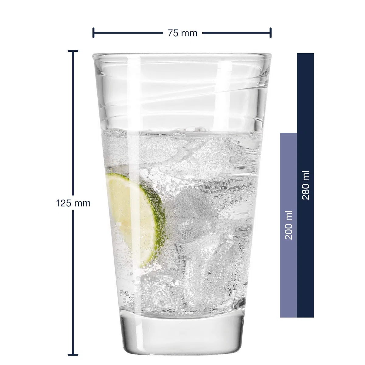 LEONARDO HOME Vario Struttura Trink-Gläser, 6er Set, spülmaschinengeeignete Wasser-Gläser, Glas-Becher mit Muster, Saftglas Getränke-Set,280 ml, 019450