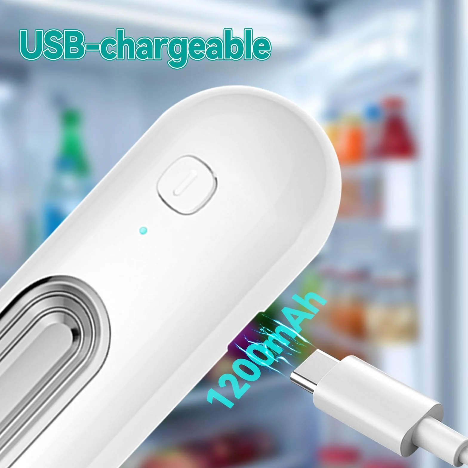 Kühlschrank-Deodorierer, Lufterfrischer, USB-4-in-1-Kühlschrank-Geruchsentferner, Geruchsabsorber, wiederaufladbar, wiederverwendbar, beseitigt Gerüche, verlängert Frische, abbaut Rückstände, zerstört