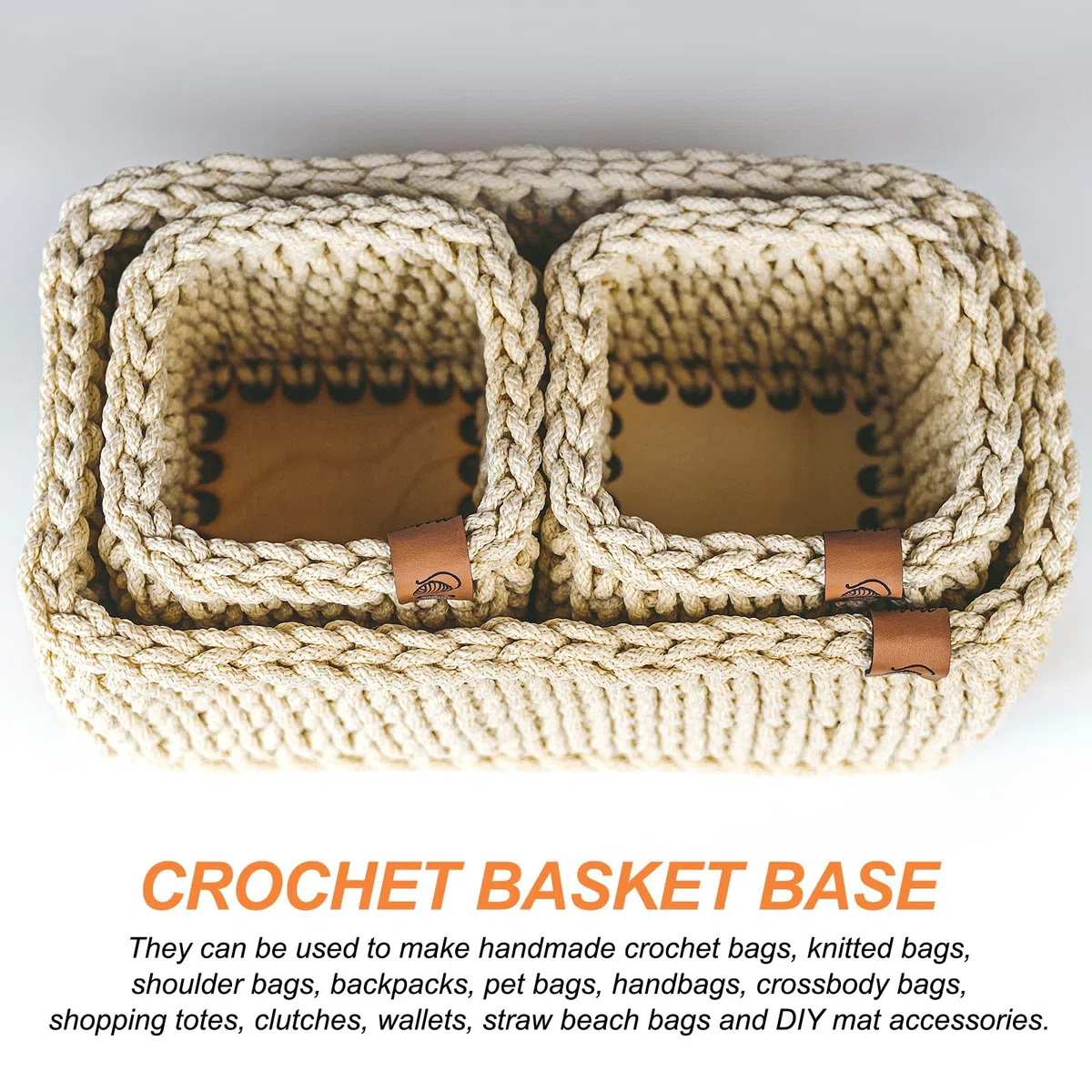 PATIKIL 8 Zoll Häkelkorb Basis, 10 Stück Korbunterteile Runde Holzbasis Former Taschenherstellungszubehör Weben Strickset für Häkel Schultertasche Handtasche Geldbörse Handwerk