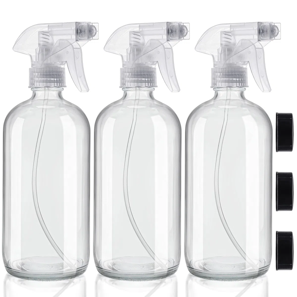 BELLE VOUS Leere Nachfüllbare Klare Zerstäuber Sprühflasche (3 Stk) - 250 ml - 2 Strahleinstellungen - Für Reinigungsmittel, Wasser, Aromatherapie & Ätherische Öle