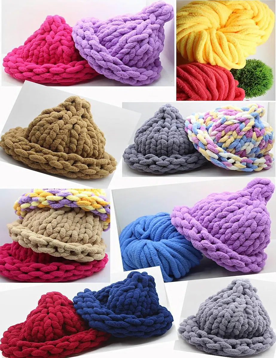 Dicke Wolle zum Handstricken 2 StüCk 500g, Chunky Yarn Wolle zum HäKeln, Flauschig Weiche XXL wolle dick für Decke Sockenwolle Schal Mütze (Dunkelblau)