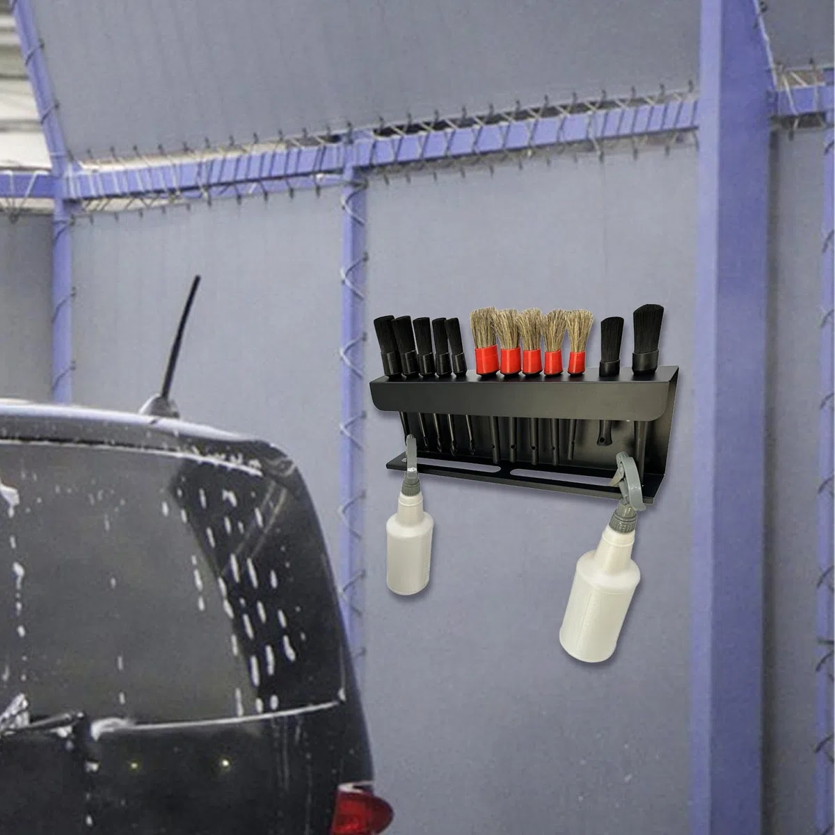 Aufhänger für automatische Reinigungswerkzeuge - Sprühflaschenregal, Reinigungsbürsten-Organizer,Detaillierungswerkzeuge, Zubehör für Wohnzimmer, Garage, Garten, Autowaschanlage, Werkzeugraum