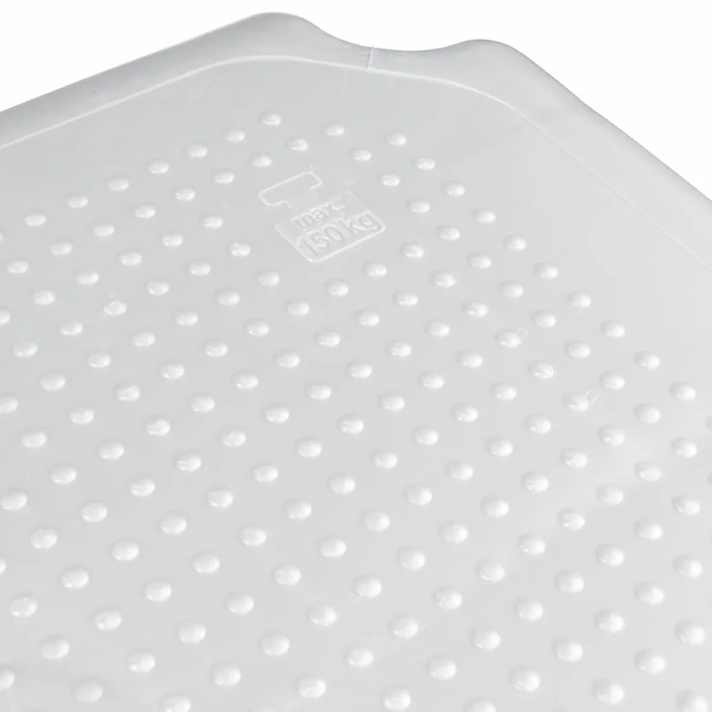 keeeper Maxi-Hocker, Anti-Rutsch-Gummierung, Polypropylen, 41 x 33,5 x 42,5 cm, Max, Silber
