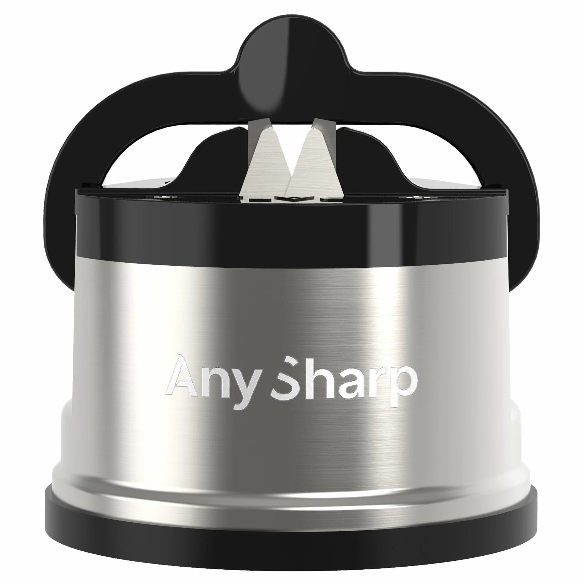 AnySharp Pro Messerschärfer (Metall) mit Saugnapf, Gebürstetes Metall