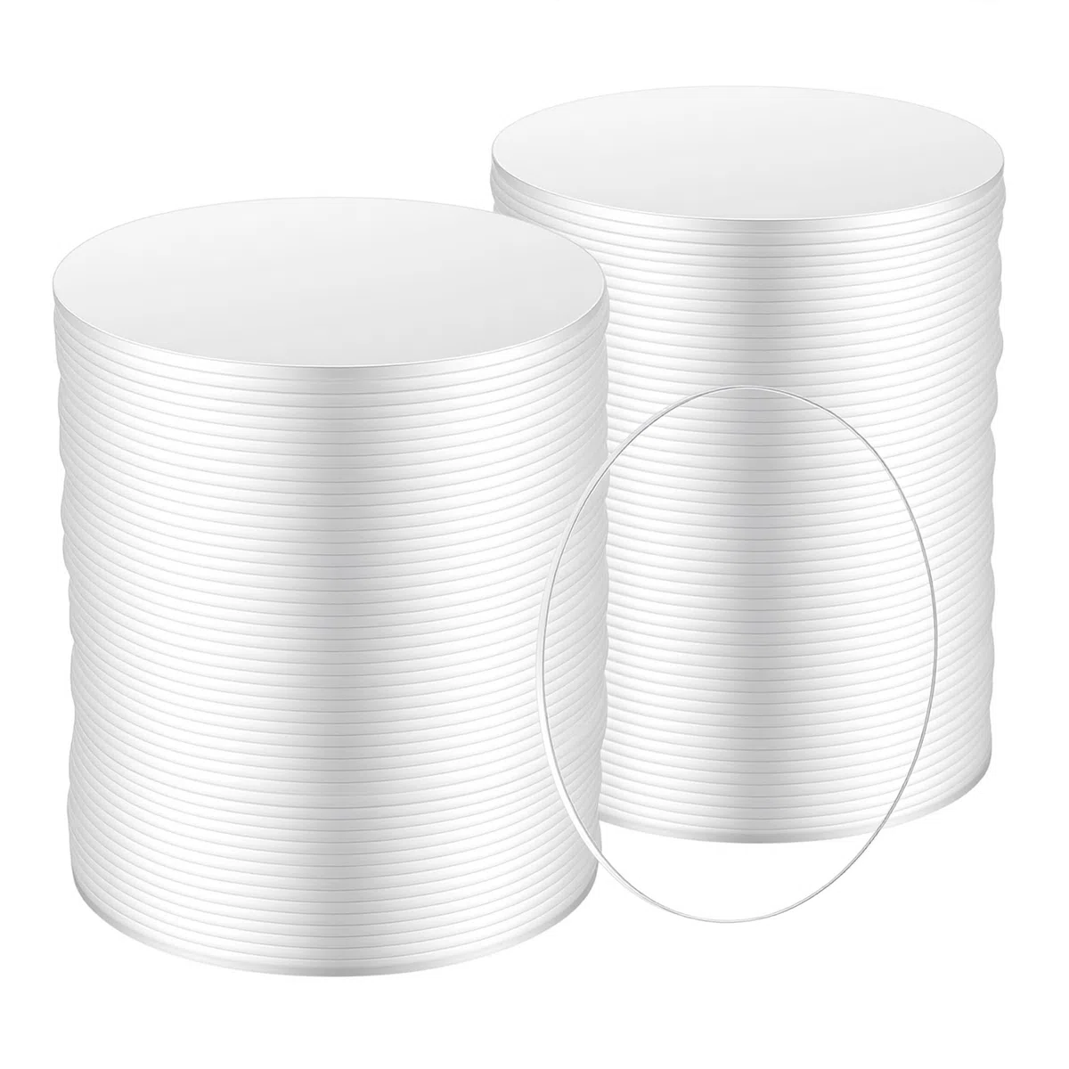 100 Stück 5 cm Acrylscheiben Rund, 1 mm Dick Transparent Acrylplatte Rund, Acryl Kreis Kunststoffplatte für Bastelarbeiten, Malerei, Acrylrohlinge, Schlüsselanhänger