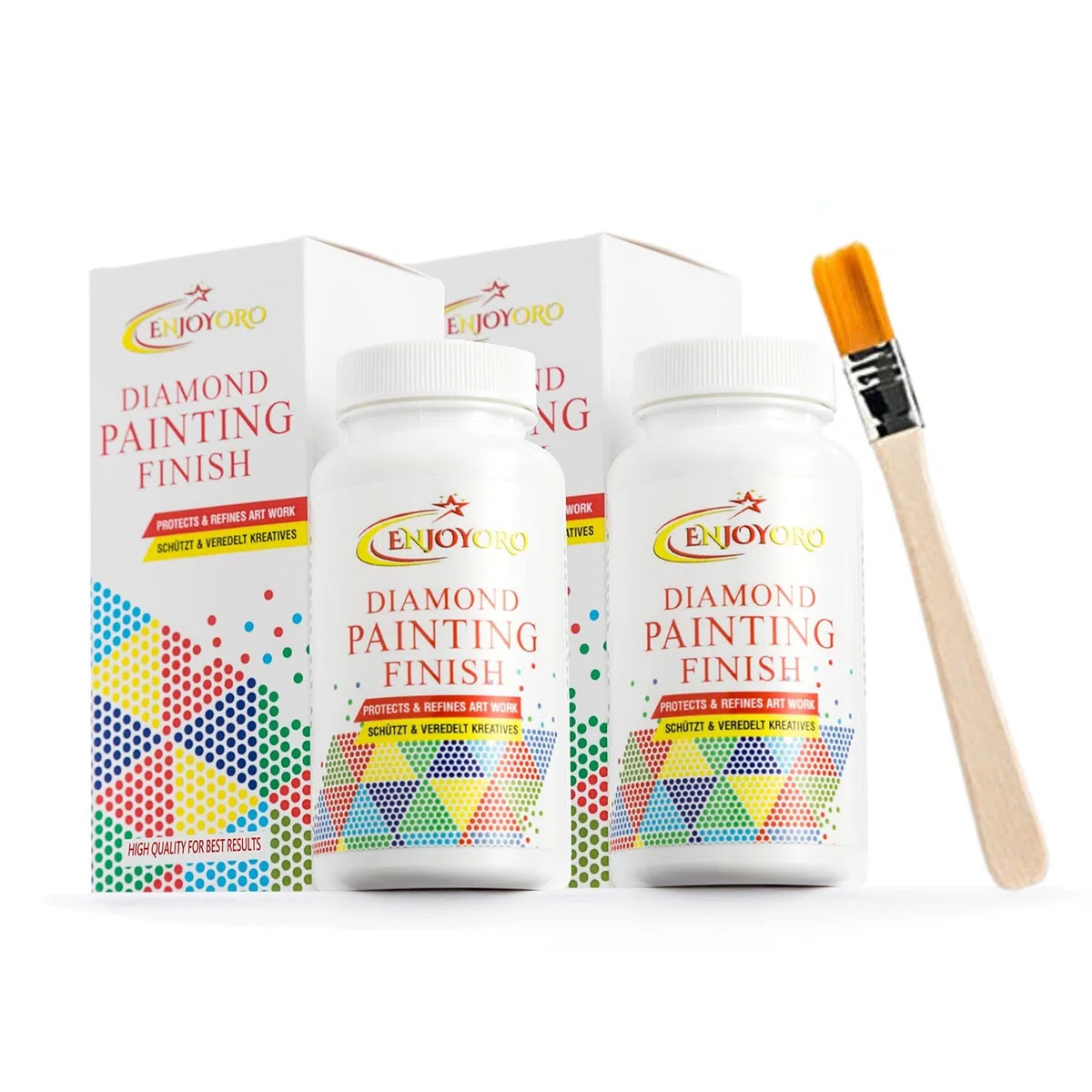Diamond Painting Finish - Transparente Schutzversiegelung - dauerhaft geschützt und veredelt - Diamant Painting Zubehör - vielseitig verwendbar (2x150g)
