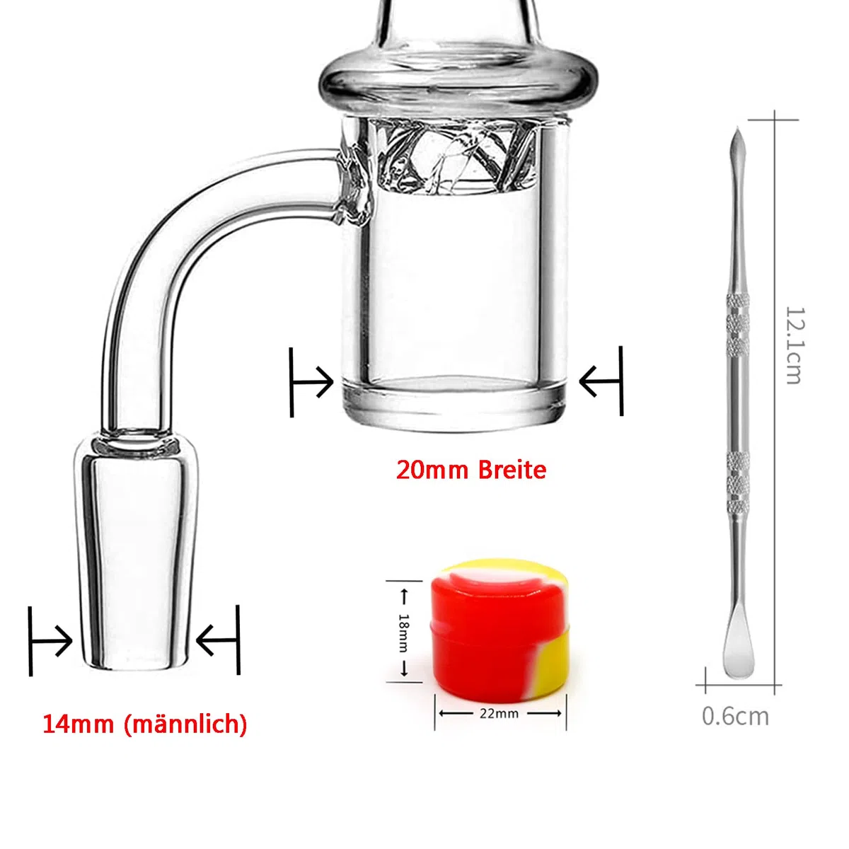 14mm Glas Tabakpfeife (Nur für Tabakgebrauch)