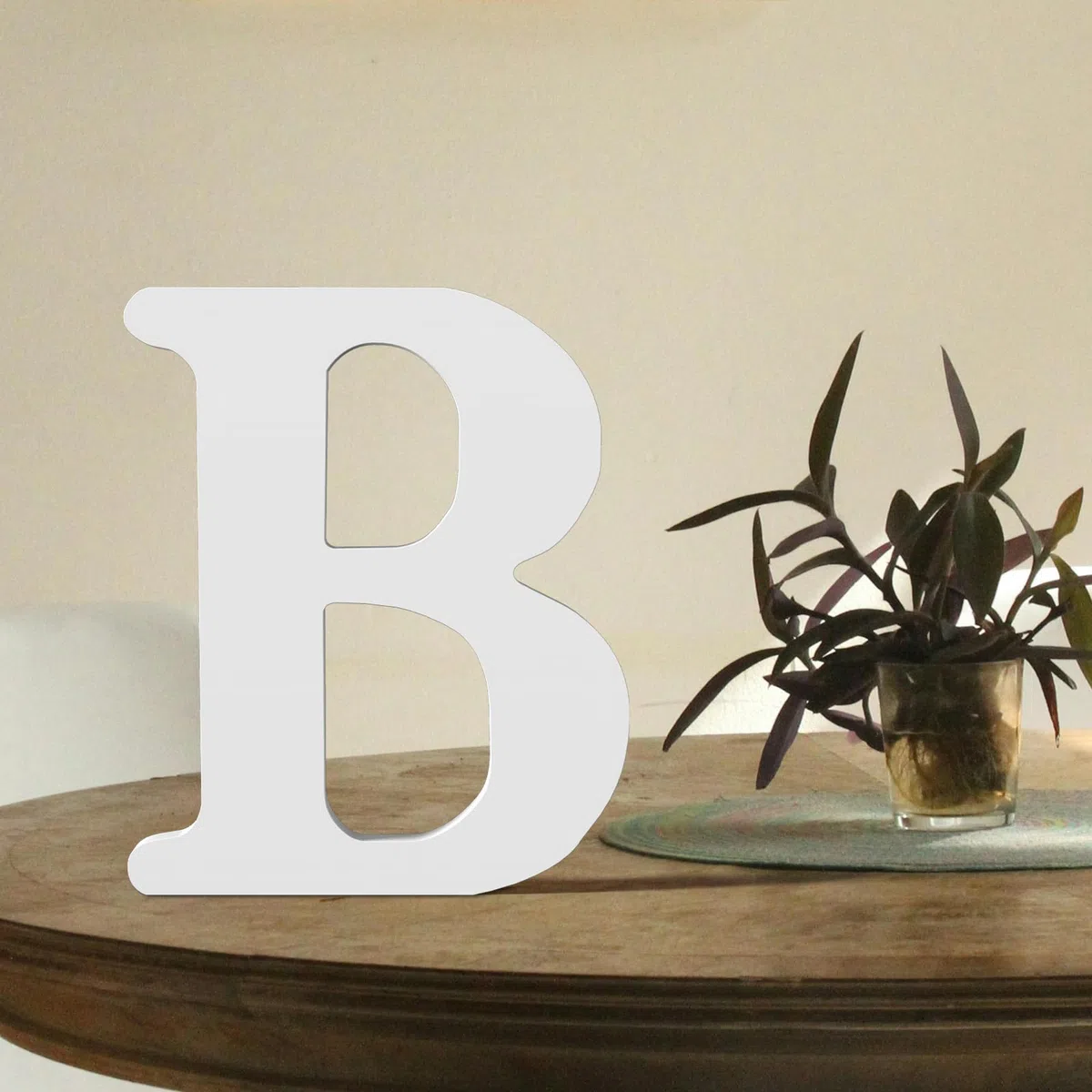 Weiße Holzbuchstaben 25 cm - Unbearbeitete Holzbuchstaben für Wanddekoration - Dekorative Stehbuchstaben - Große Buchstaben für Wanddekoration für Feierprojekte zu Hause (L)
