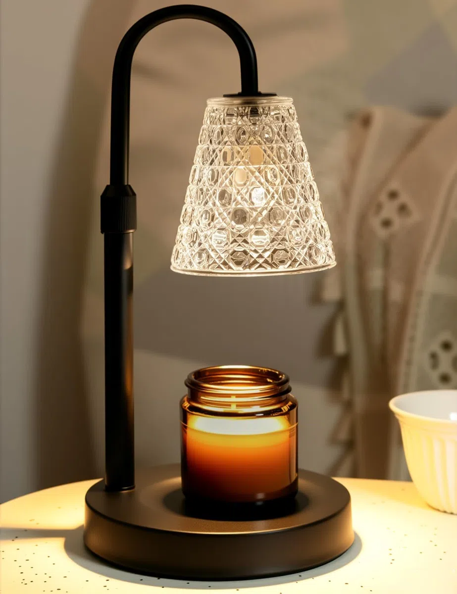 ACED Dimmbare Kerzenwärmelampe mit Timer, Geschenk für Mutter & Frauen, Einzugsdekoration, Wachsschmelzer für Kerzengläser mit 2 Glühbirnen