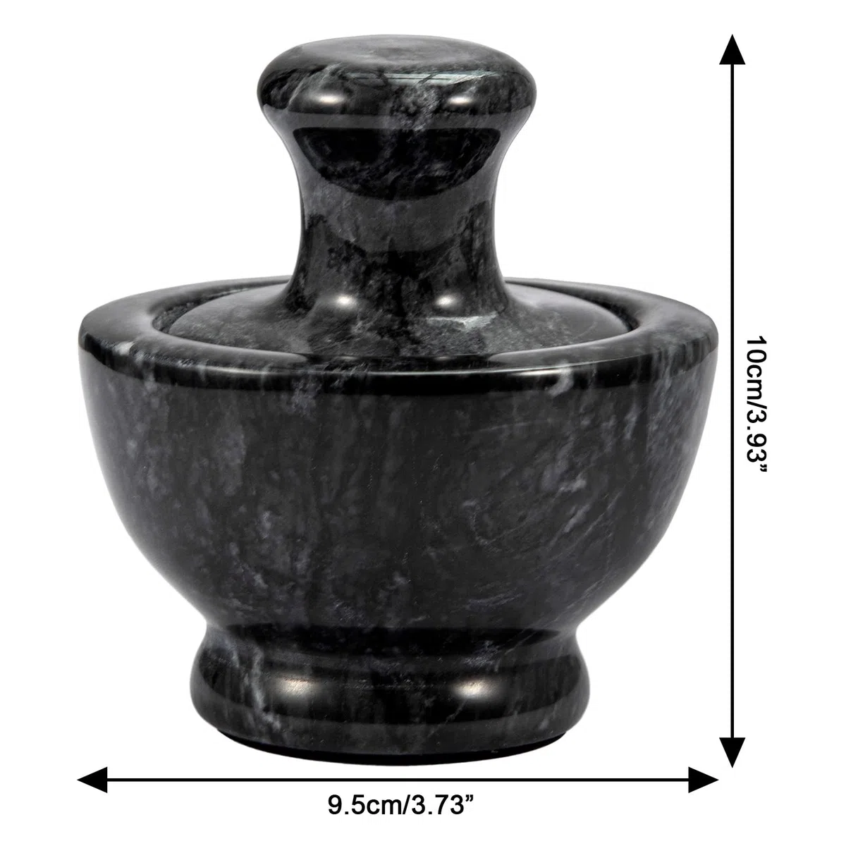 Mörser mit Stößel Marmor 10,2 cm, Kleiner Mörser Set mit Anti-Rutsch Matte & Bürste, Schwer & Stabil, Gewürzmörser für Kräuter, Knoblauch, Gewürze & Tabletten (Mortar and Pestle)