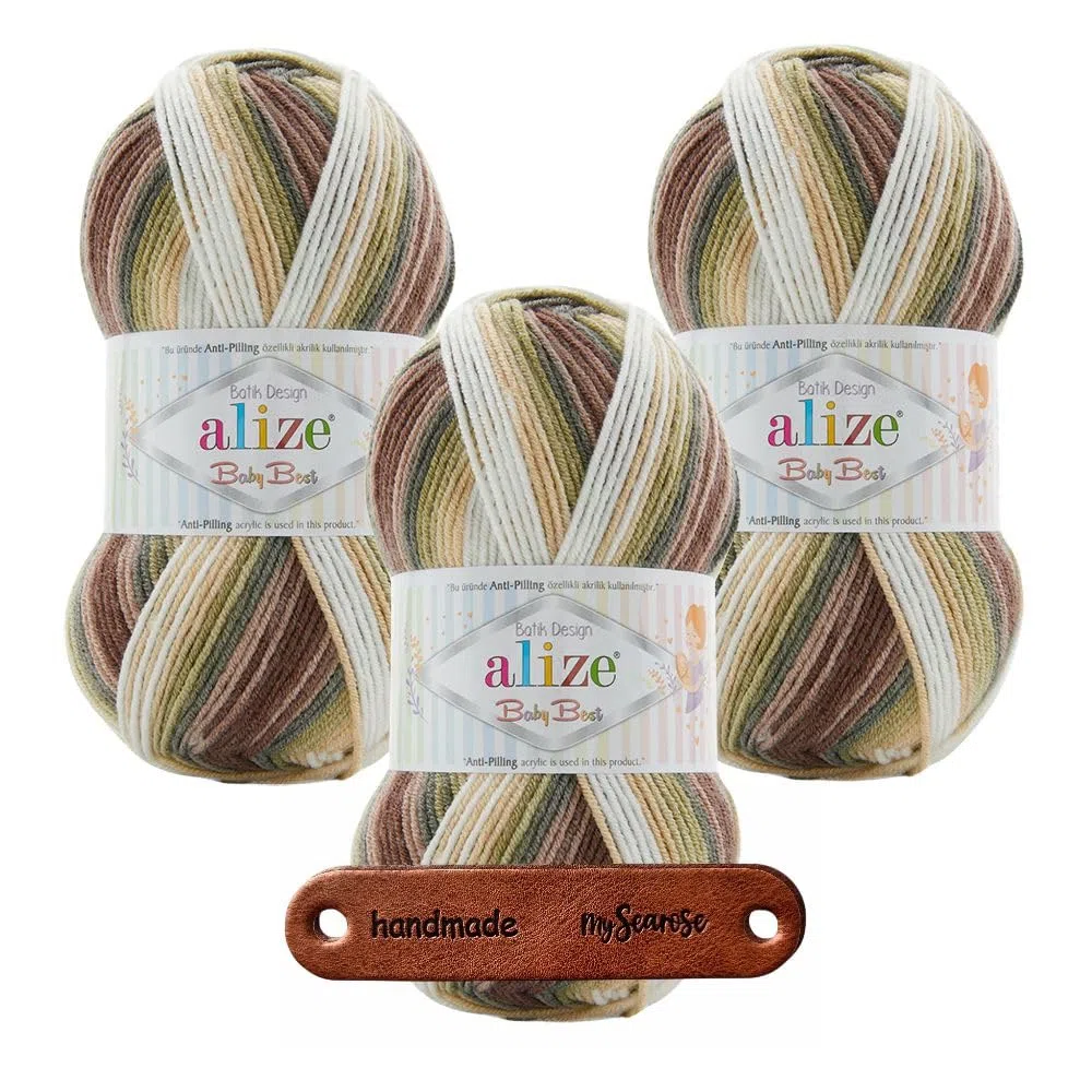 ALIZE Baby Best Batik 1893 Premium Wolle 3 x 100g kuschelweich mit Batikverlauf für Babymode und Accessoires hautfreundlich pflegeleicht für das ganze Jahr mit mySearose Label