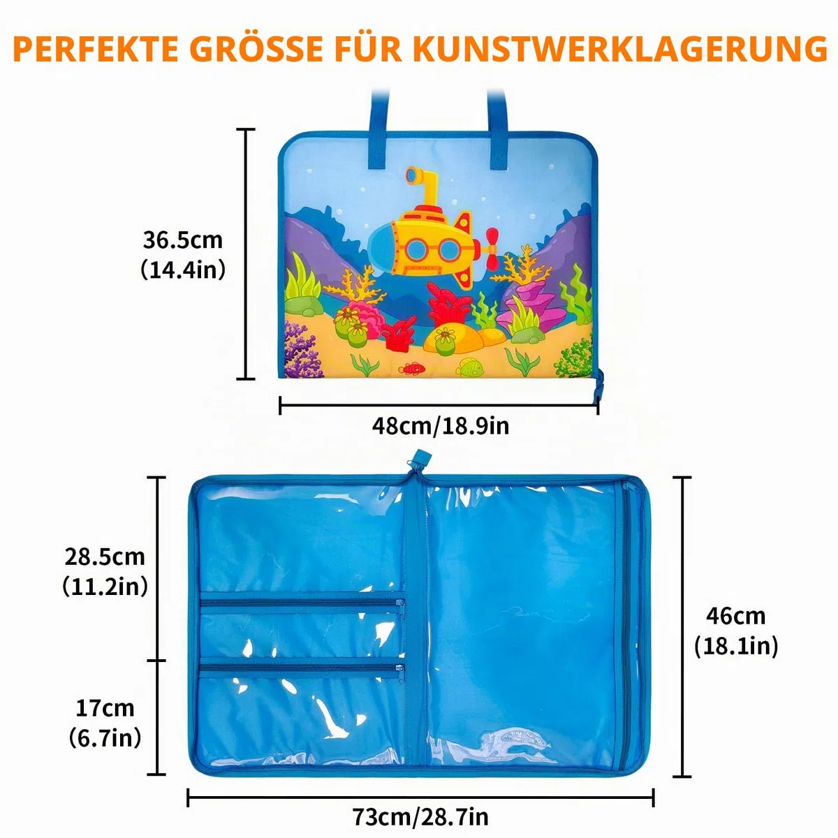Boczif Kunst-Portfolio-Tragetasche, 45,7 x 35,6 cm, für Kinder und Studenten, Aufbewahrung von Malstiften, Kunstwerken, Skizzen und Zeichenmaterialien