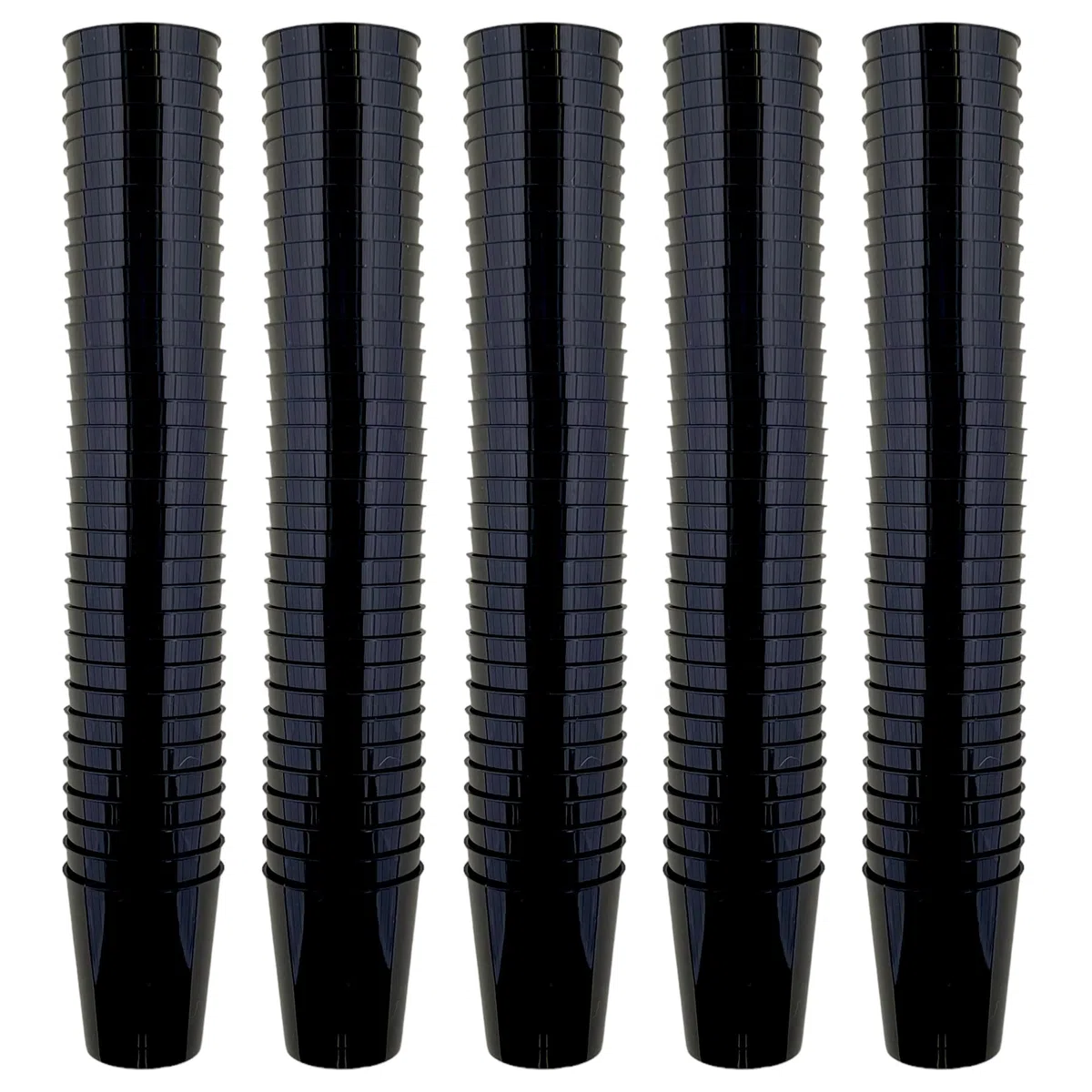 MIJOMA Unzerbrechliche Schnapsgläser aus Kunststoff, Robuste Shotgläser. Jello Shots, Desserts, Party, Hochzeit, Geburtstag. Geschirrspülergeeignet, Wiederverwendbar. 29ml (Schwarz, 160 Stück)