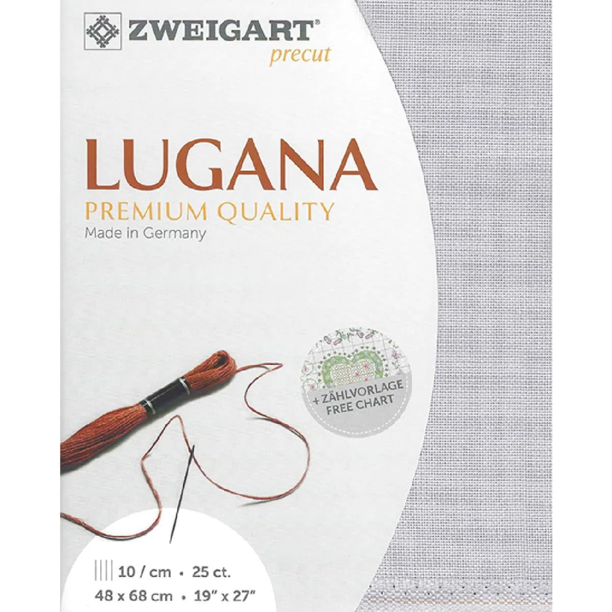 Zweigart Precut Lugana col.713 Stoffzuschnitt, 48 x 68 cm
