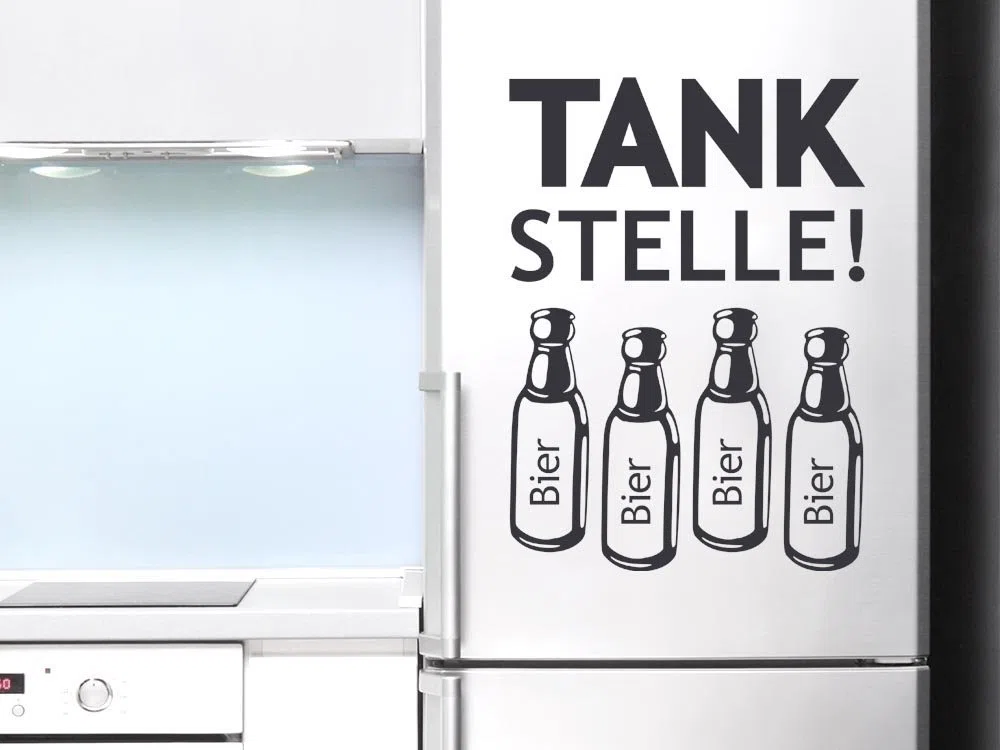 GRAZDesign Kühlschrank Aufkleber Sprüche Tankstelle Lustig Wandtattoo Küche Sticker, Wanddeko Kühlschrankaufkleber - 42x30cm / 070 schwarz