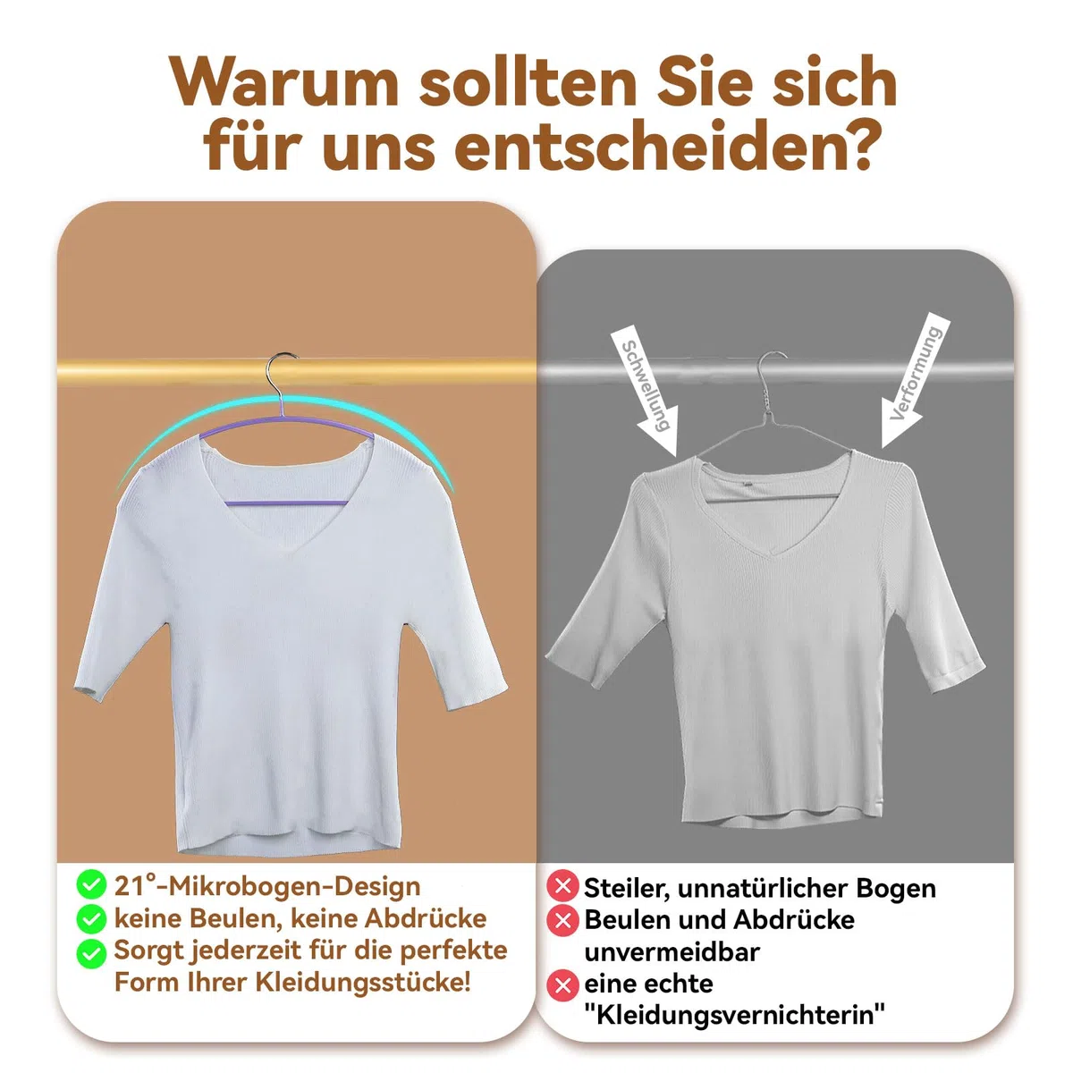 MOPUP Kleiderbügel, 14er-Pack, Pulloverbügel ohne Schulterwulst, 42 cm breite, robuste Kleiderbügel für den Kleiderschrank, rutschfeste Metallbügel mit PVC-Beschichtung für Pullover, Anzüge, Kleider,