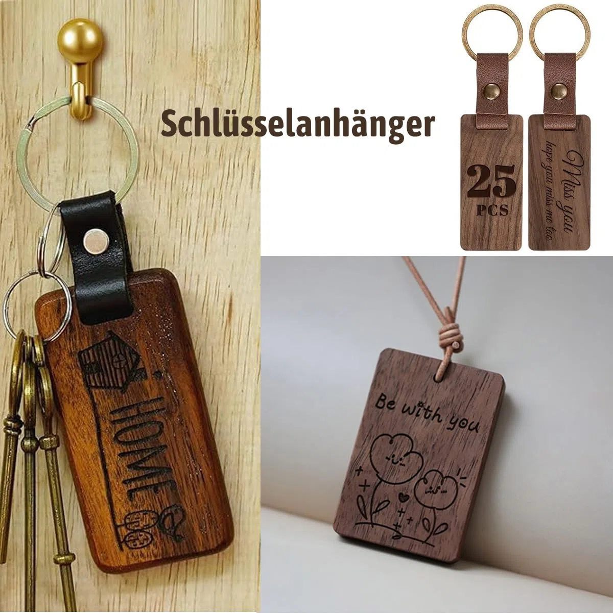 6 Stück Walnuss Holzplatte,Nicht-Sperrholzplatte,Unbehandeltes Bastelholz für Modellbau,Laserschneiden,Lasergravieren,Brandmalerei (200x100x3mm)