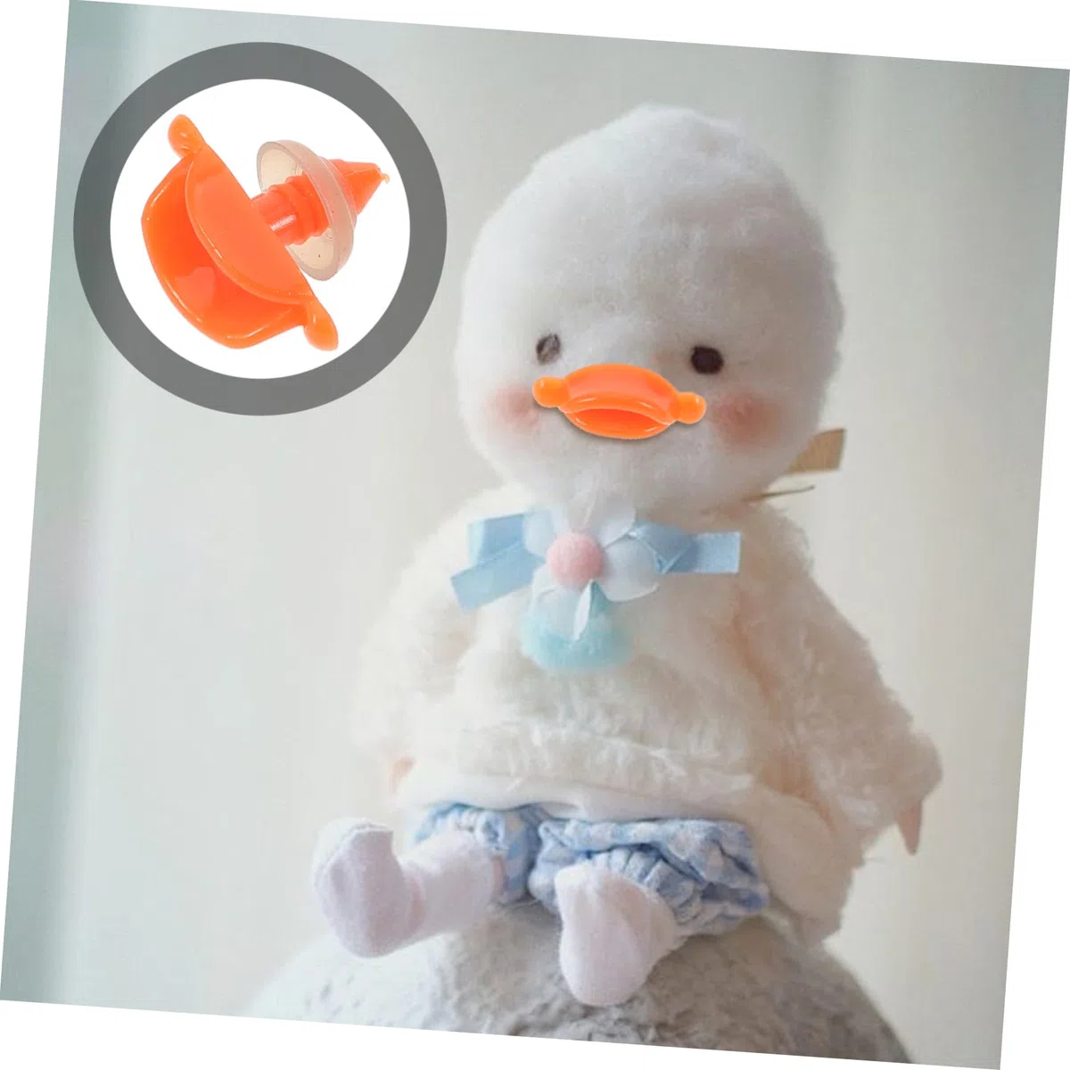 POPETPOP Selbstgemacht Entenmaul 50 Stück Kunststoff Entenschnäbel mit Gewindedesign und Lippenkante Orange Bastelset für Tierspielzeug Puppen und Entenaccessoires zum Selbermachen