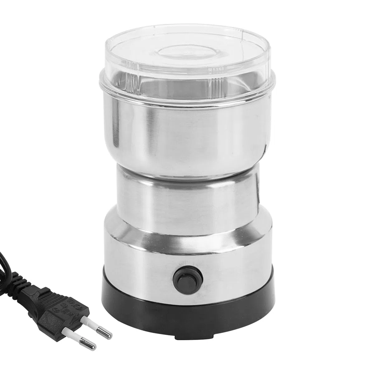 Elektrische Gewürz und Kaffee Mühle, Kaffeemühle Elektrisch, Getreide Mühle mit Edelstahlmesser, Transparenter Deckel, Elektrische Kaffeemühle aus Edelstahl für Kaffeebohnen, Nüsse, Korn, Gewürze