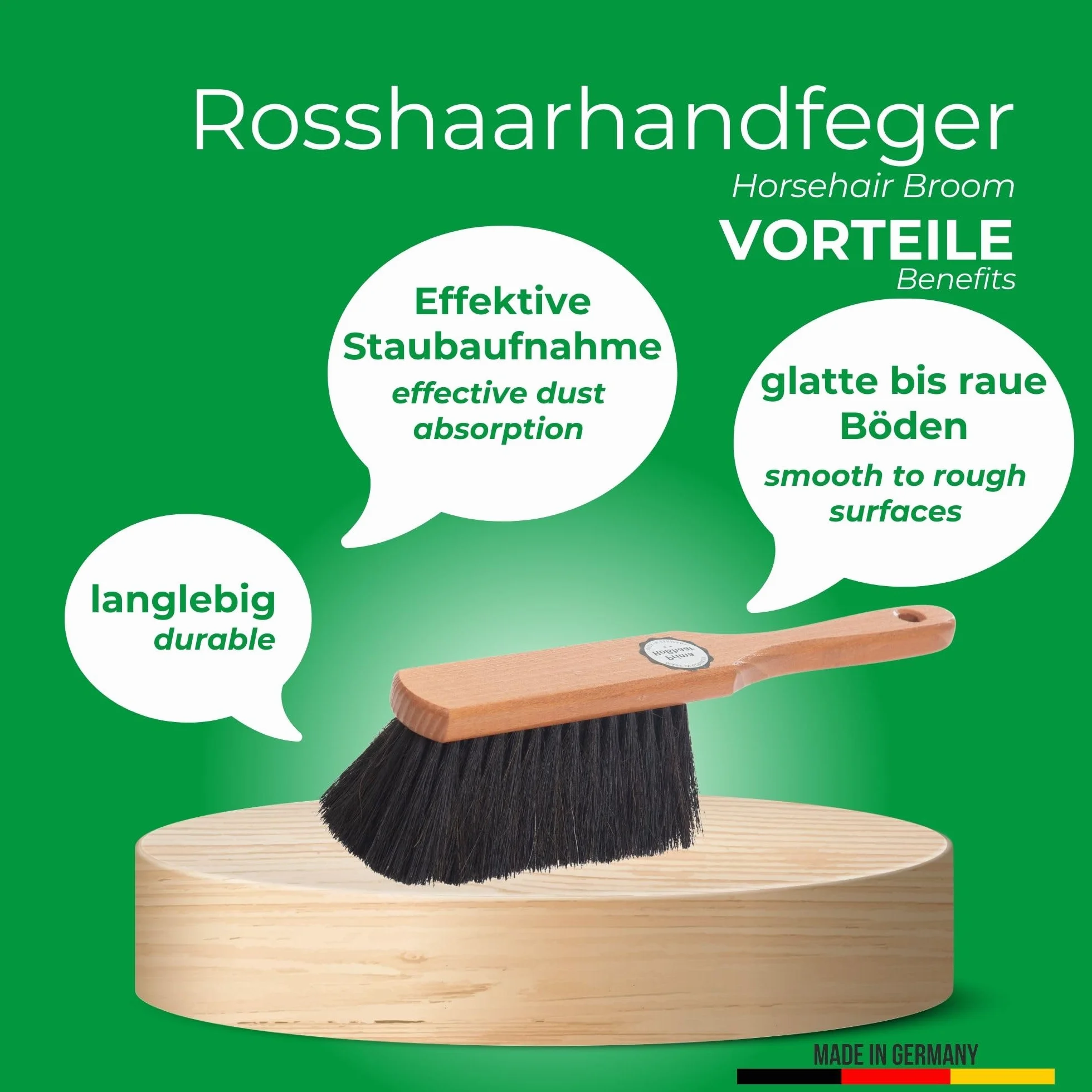 Novaliv Kehrblech Set ROSSHAAR Handfeger Kehrblechgarnitur SCHWARZ Kehrblechbesen - weiche Borsten Handbesen Rosshaar Handfeger Klein -Handkehrset Kehrblechset Kehrschaufel - Feger und Kehrblech