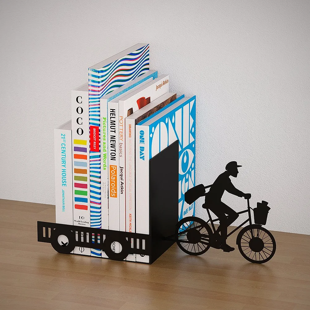 Balvi Bücherstütze Postman Farbe schwarz Dekorativ Metall